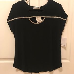 Black rhinestone top